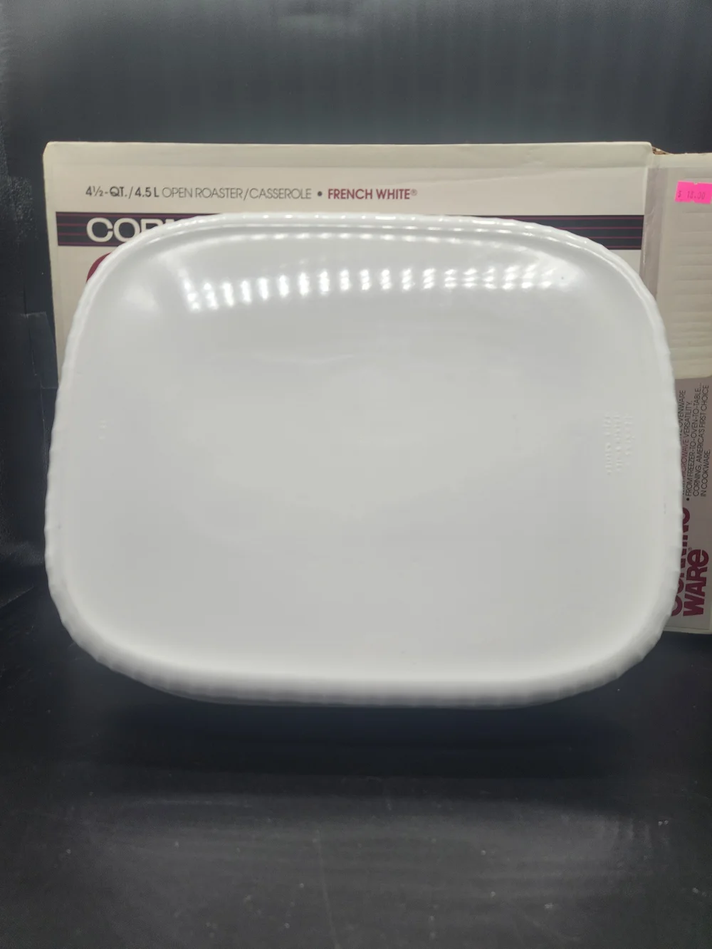 CorningWare French White 4.5 Quart Open Roaster/Casserole, In Box